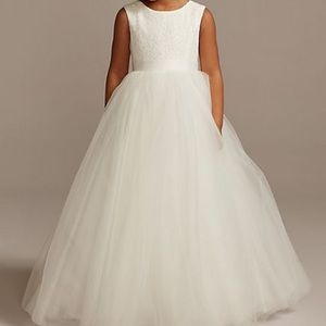 BALL GOWN FLOWER GIRL DRESS WITH HEART CUTOUT